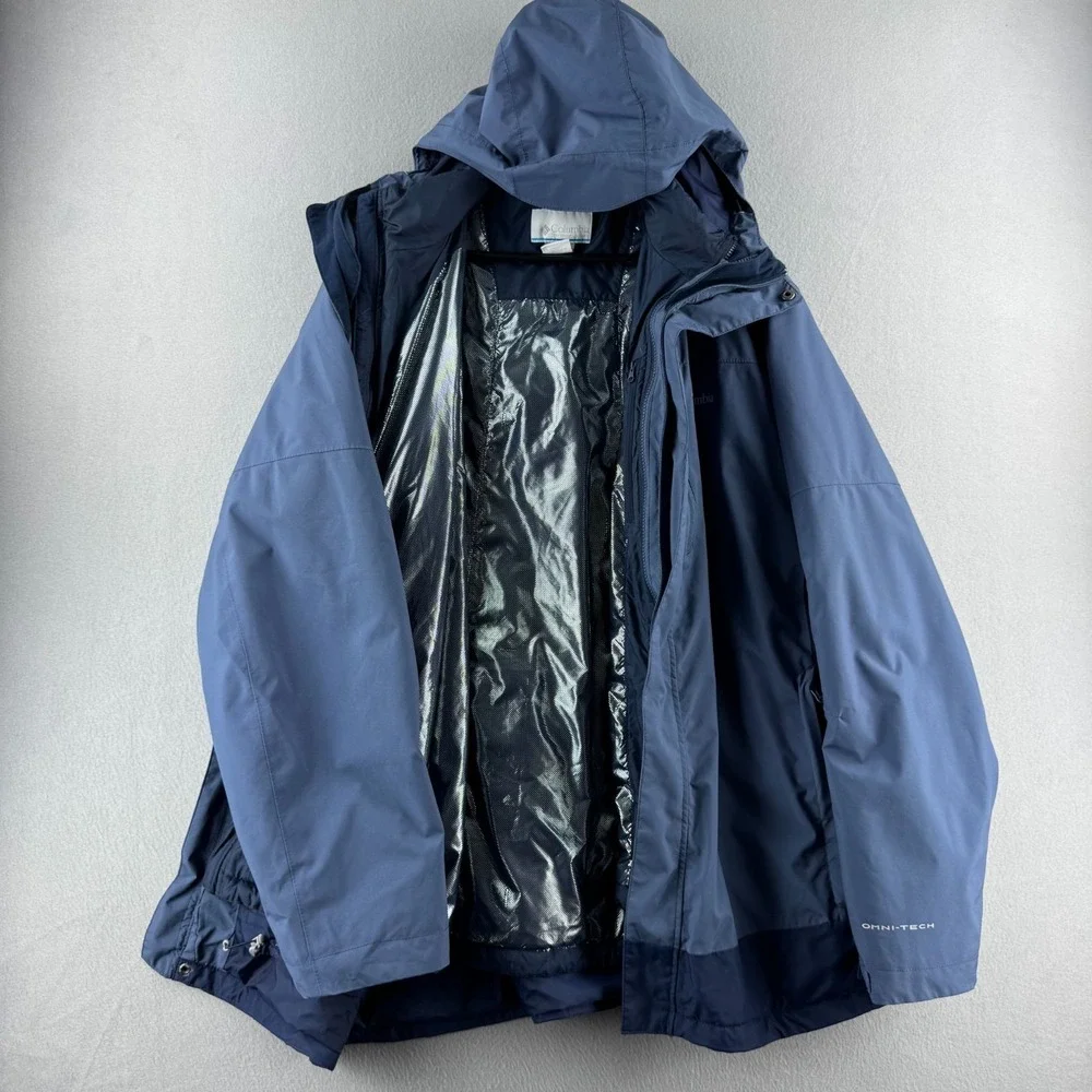 Columbia Lhotse III Interchange Jacket Mens 2XT 2XL Tall Blue 3 in 1 Omnitech